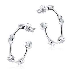 Unique Designed With CZ Stone Silver Ear Stud STS-5538